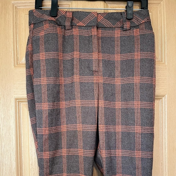 7th Avenue Design Studio by New York & Company Orange & Brown Plaid Pants - Picture 4 of 11